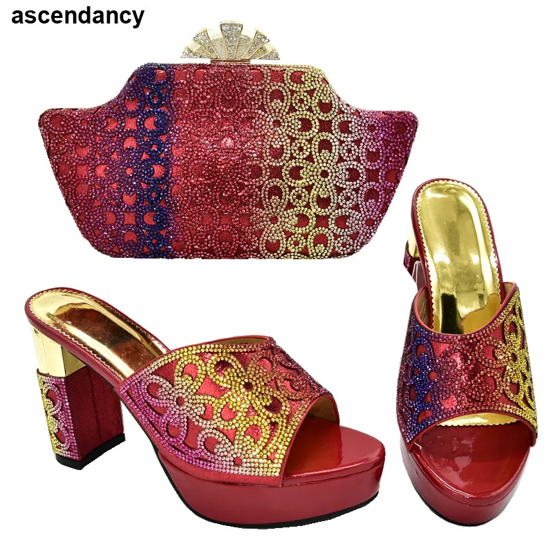 Новое поступление Для женщин сумки в итальянском и Африканском вечерние туфли