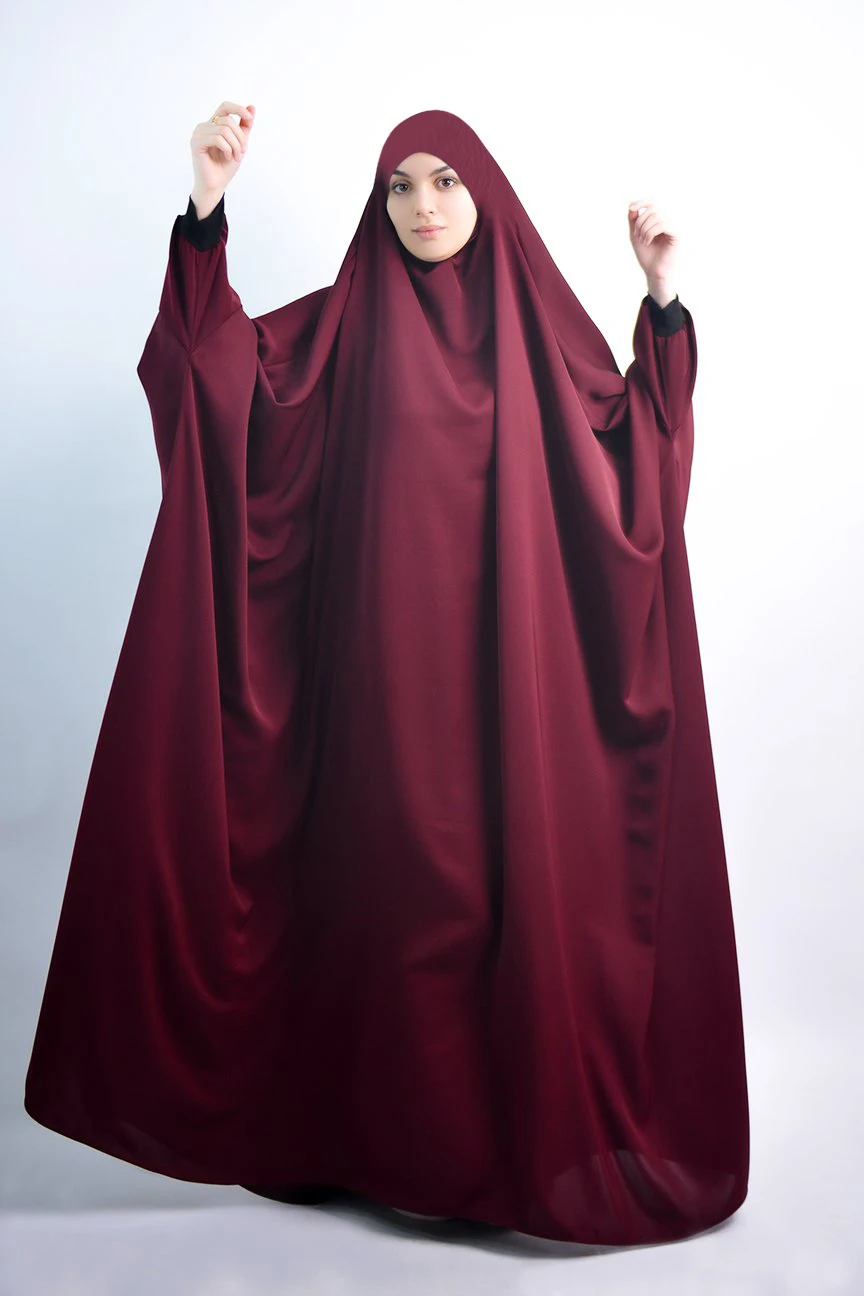 Женское мусульманское платье с капюшоном, хиджаб, одежда для молитв, jilbaba Abaya, полное покрытие, Рамадан, длинное химарское платье, абайя, мусу...
