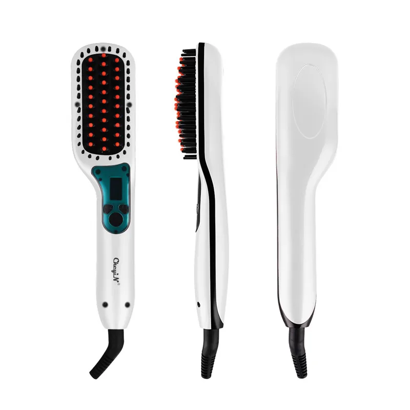 

ceramic Hair straightener brush negative ions Straightening Comb Electric hairbrush LCD display brush Salon Hairdressing Styler