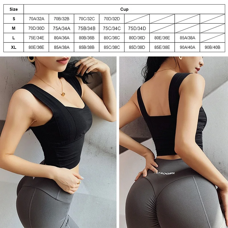 

Yoga Crop Top for Women Sports Bra Sexy Underwear Push Up Bras Solid Athletic Vest Gym Fitness Shirt Sport Running Sportswear