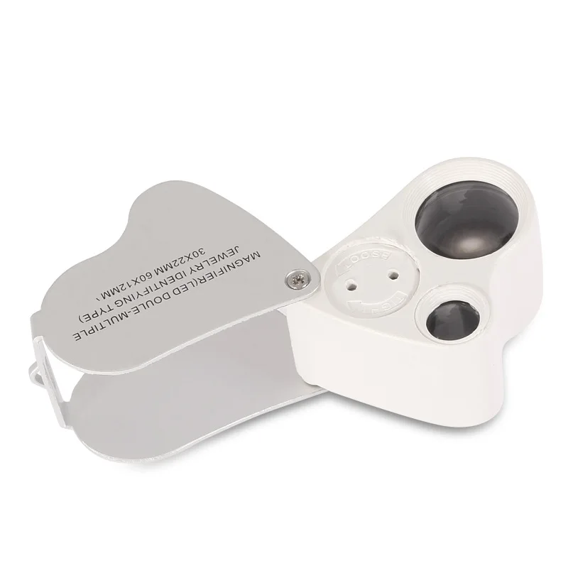 Ювелирная Лупа увеличительное стекло 30x 60X Складная лупа линза мини Карманная для