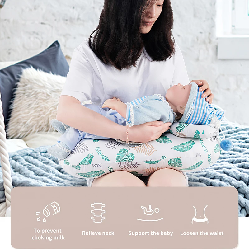 

2Pcs/Set Baby Nursing Pillows Washable Maternity Baby Breastfeeding Pillow Infant U-Shaped Newborn Cotton Feeding Waist Cushion