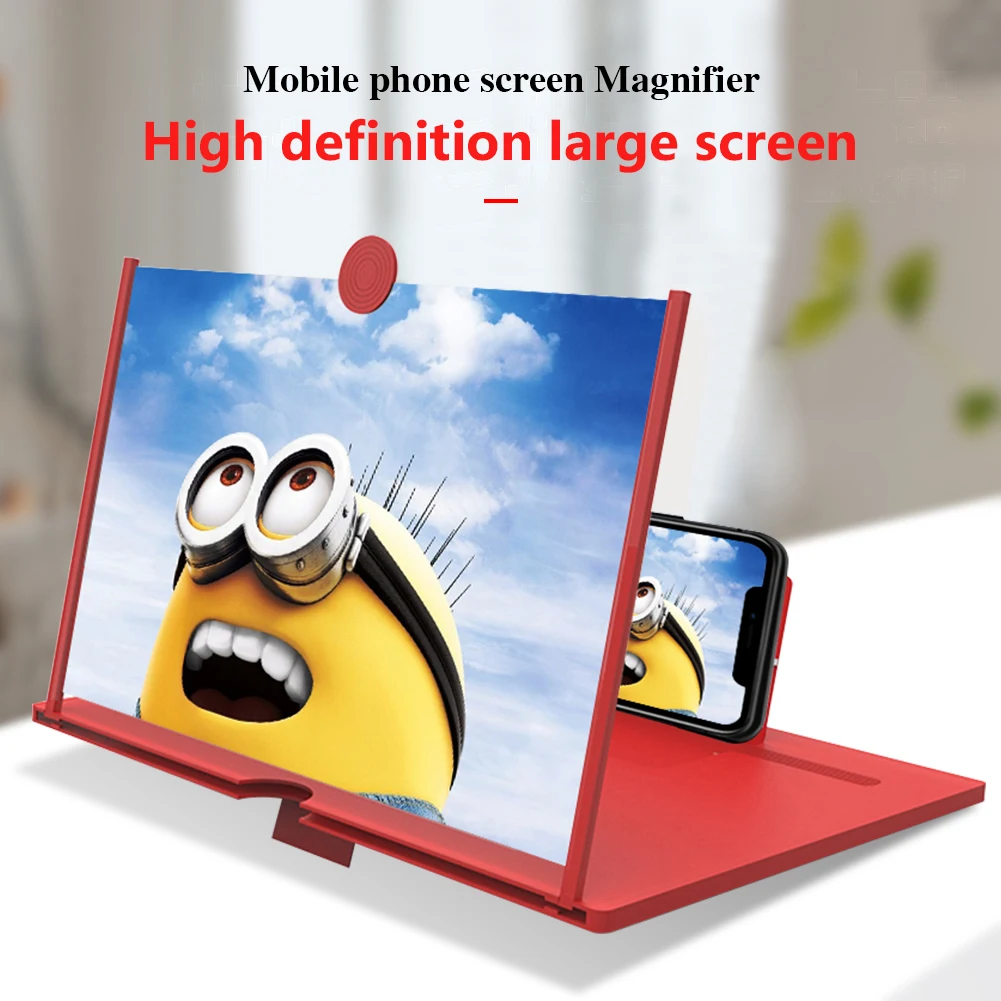 

Phone Screen 3D Mobile Cell Effect High Definition Movie Game Magnifier 10/12" Amplifier Folding Vide Magnifying Stand Bracket