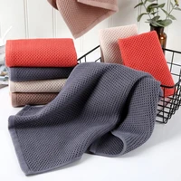 multi purpose hand towel bathroom kitchen supplies waffle pattern absorbent durable pure color cotton soft towel