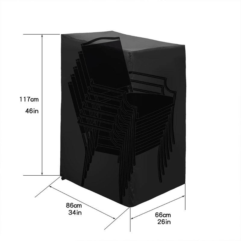 

Garden Chair Cover 1 Pack 210D Oxford Fab ric Waterproof Anti-UV Tear-proof Reclining Patio Stacking Chair Cover