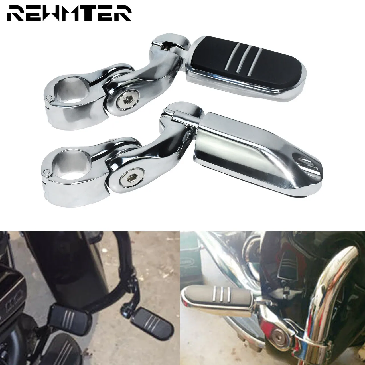 Motorcycle Chrome 32MM Highway Engine Guard Footpegs Pedal Footrest Foot Peg Mount For Harley Touring Dyna Sportster Softail