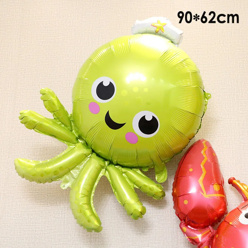 Морской Мир Рыбы Осьминог Акула фольги Воздушные шары День рождения украшения