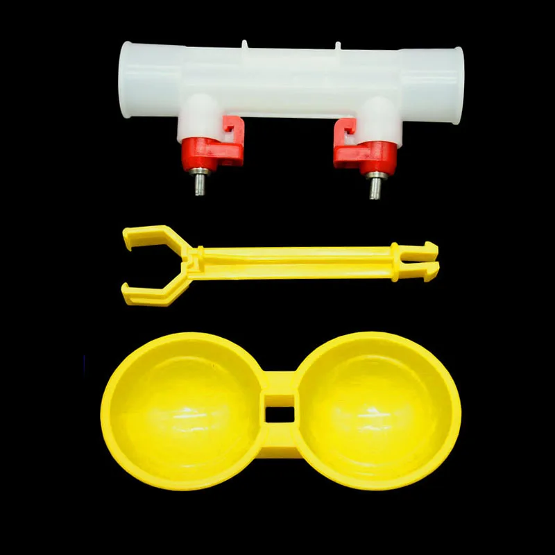 Поилка для курицы с двойным соском подвесные чашки питья рта кормушка