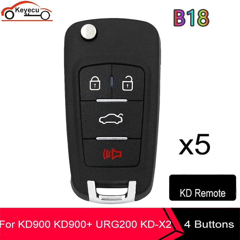 

KEYECU 5pcs KD B18 B Series KEYDIY 4 buttons Original KD900/KD-X2/KD MINI Key Programmer B Series Remote Control Car Keys