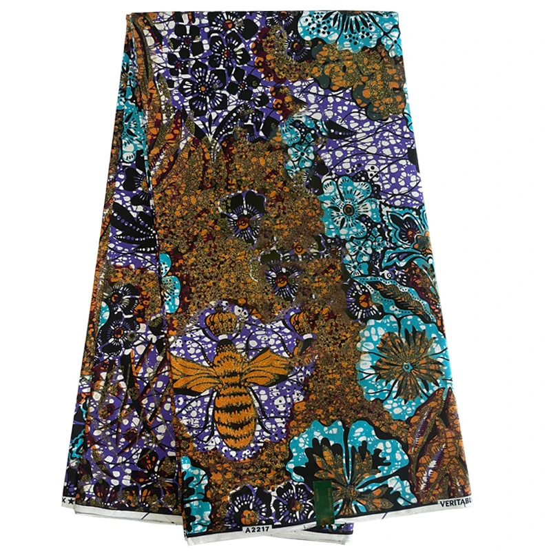 

100%Soft Breathable Ankara Wax Printed Fabric Veritable Wax Original African Grand Wax Dye Fabrics By The Meter For Dress SP-ER