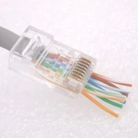 500pcs new hot selling rj45 connector8p8c cat6 six types of non shielded through hole gold plated crystal head special wholesale