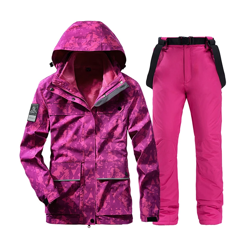 

Ski Suit For Women Outdoor Waterproof Ski Jacket And Pants Windproof Skiing And Snowboarding Suits Female Winter Warm Snow Coat