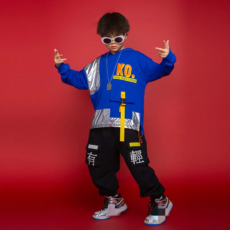 

Kid Cool Hip Hop Clothing Hoodie Top Shirt Black Streetwear Tactical Cargo Pants for Girls Boy Jazz Dance Costume Clothes