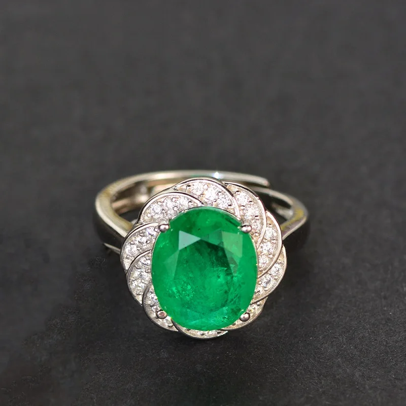 

Fashion Silver Color Rings For Women Green AAAAA+ Zircon Ring Female Wedding Engagement Ladies Ring Jewelry