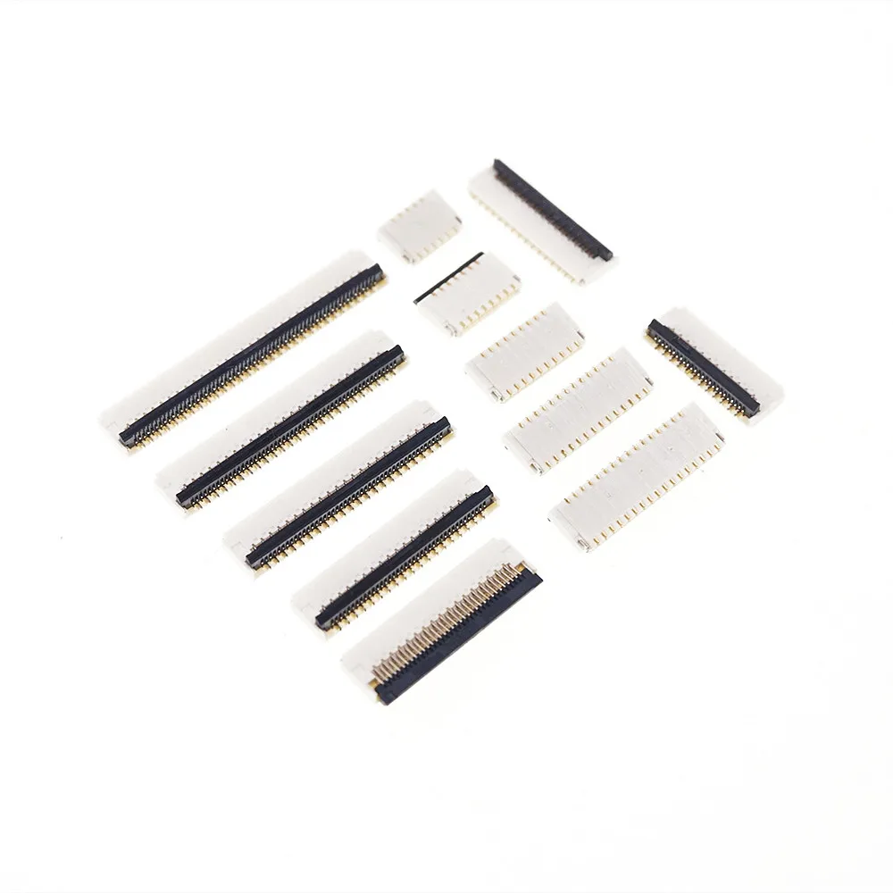 10 шт. Разъем FPC 15 контактов, шаг 0,3 мм, высота 0,9 мм, тип "Back Flip", двухсторонний, прямой угол сверху и снизу, монтаж на поверхность на PCB FH35C-15S.