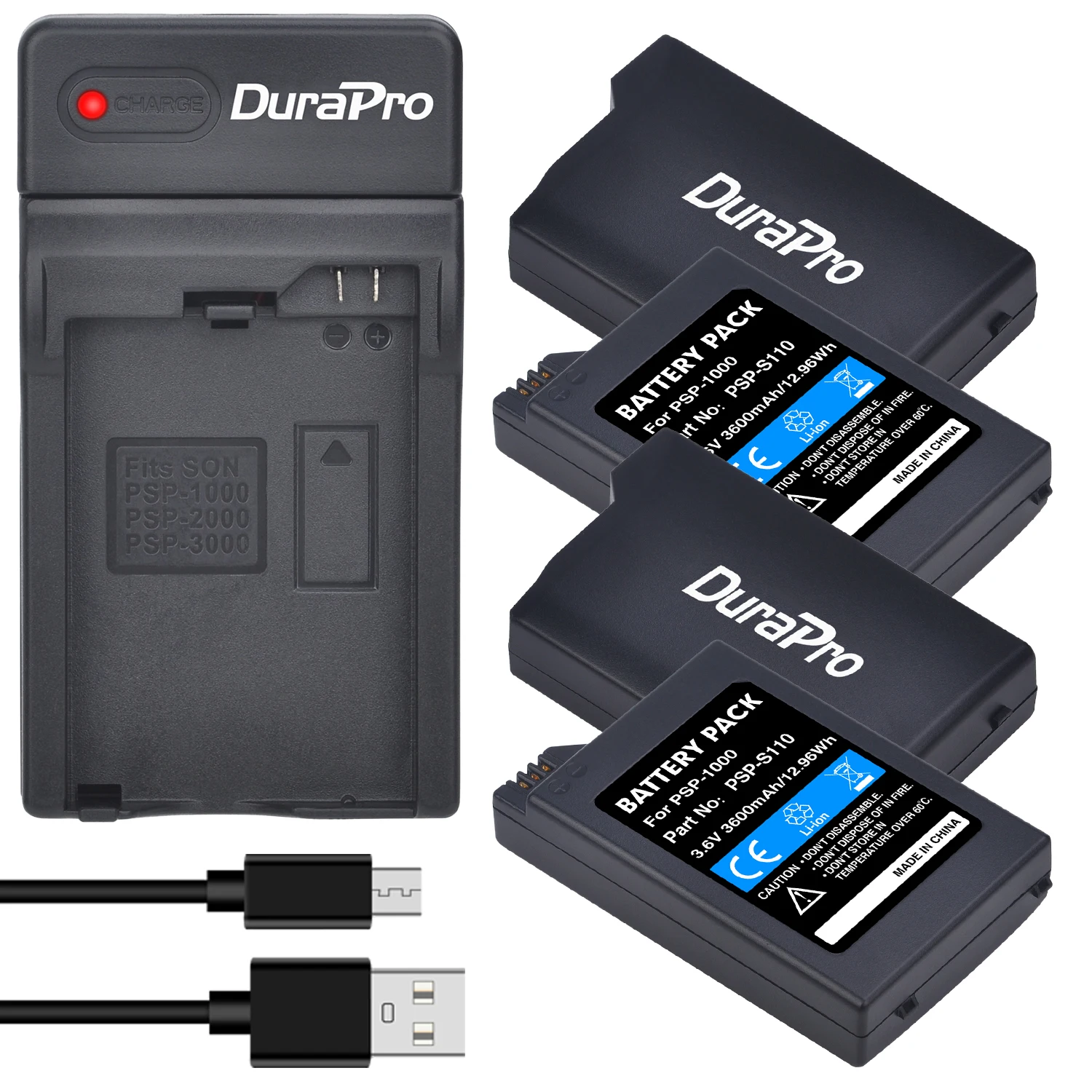 

DuraPro 3600mAh PSP-1000 PSP-S110 батарея + USB зарядное устройство для Sony PSP 1000 PlayStation портативная игровая консоль