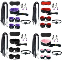 7 pcs sm bundled sex toy cosplay pu plush suit included eye mask mouth ball whip handcuff shackle neck sleeve clip ac