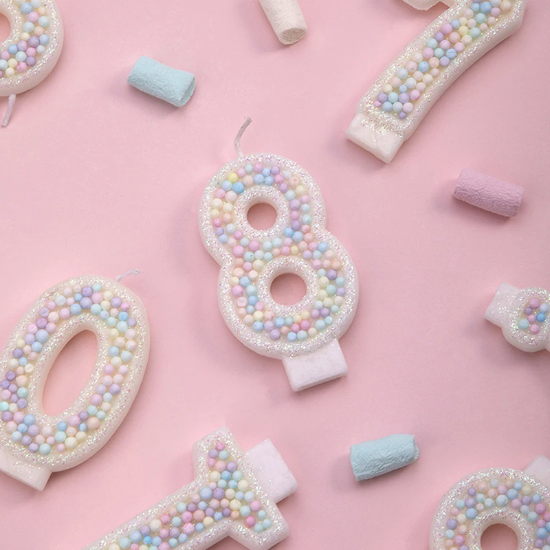 

Macarons Birthday Cake Number Candle Toppers Children Baby Birthday Wedding Part 1 Pc