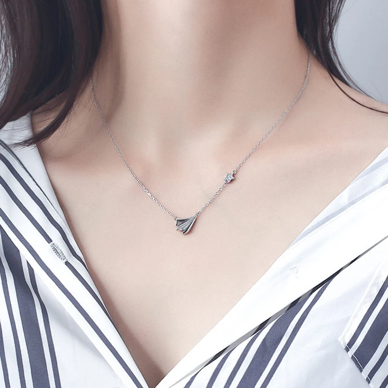 Креативное бумажное ожерелье с подвеской в виде звезды самолета Женские