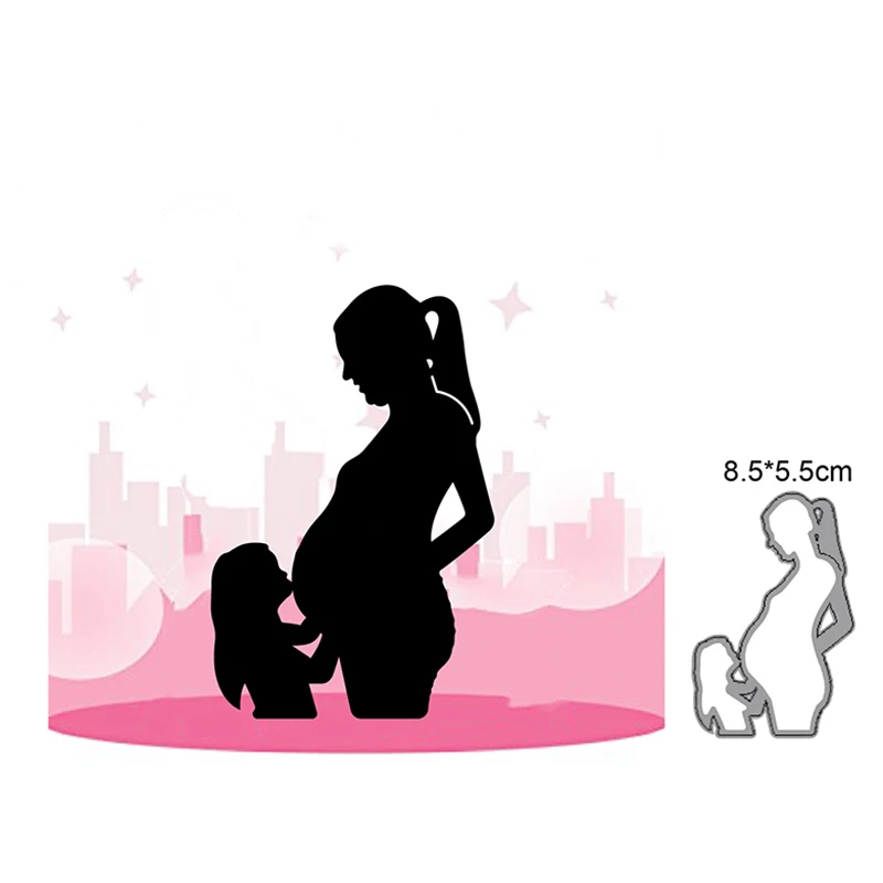 

Baby Pregnant Woman Metal Cutting Dies Cut Die Mold Decoration Scrapbook dies Paper Craft Knife Mould Blade Punch Stencils Dies