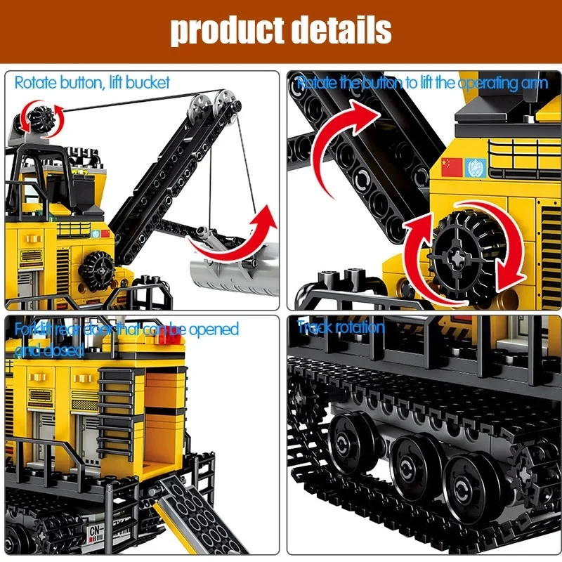 

SEMBO 484PCS City Engineering Mining Machinery Forklift Building Blocks Excavator Truck Car Bricks Toys For Children Gift