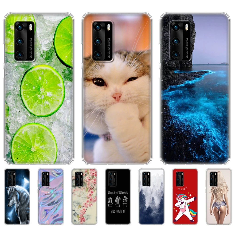 Чехол для Huawei P40 мягкий силиконовый чехол телефона из ТПУ Pro P40Pro P 40 бампер чехлы