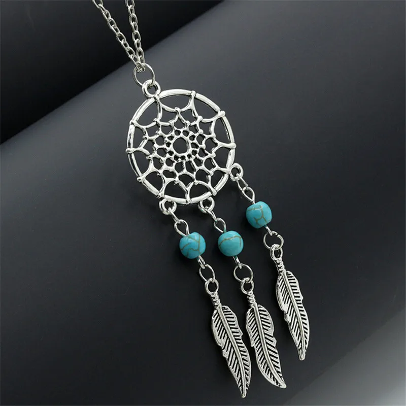 

Collares Vintage Dream Catcher Leaves Collier Pendant Necklace Kettingen Color Girl Bib Chokers Pendants & Necklaces