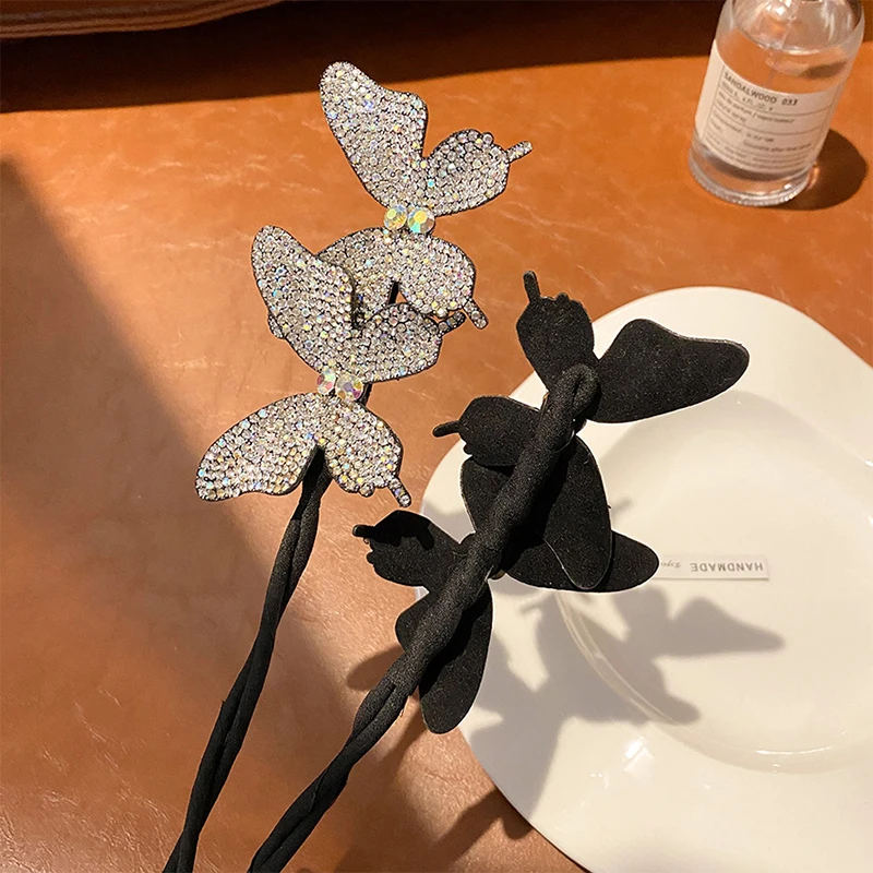 Стразы артефакт для волос в виде бабочки заколки головной убор женское