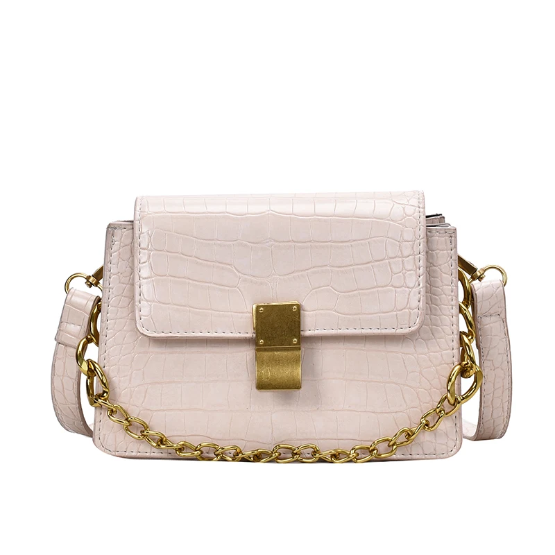 Фиолетовые сумки через плечо из искусственной кожи с крокодиловым узором для