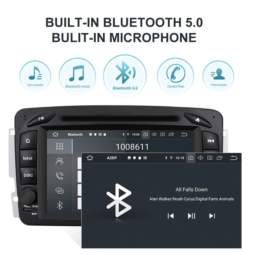 Автомобильный мультимедийный плеер Isudar PX6 2 Din Android 10 GPS для Mercedes Benz CLK W209 W463 W208 Vaneo