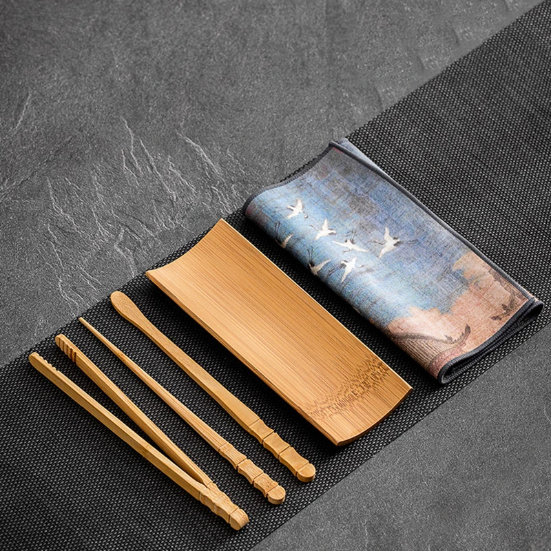 

Набор чайных ножей в китайском стиле, набор из бамбукового винтажного пробоотборника, чайных ножей, кунг-фу, заварник, кухонная утварь, OC50TK