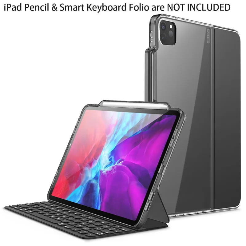 

For iPad Pro 11 Case (2021) [ONLY Compatible with Official Smart Keyboard Folio] I-BLASON Halo Hybrid Cover with Pencil Holder
