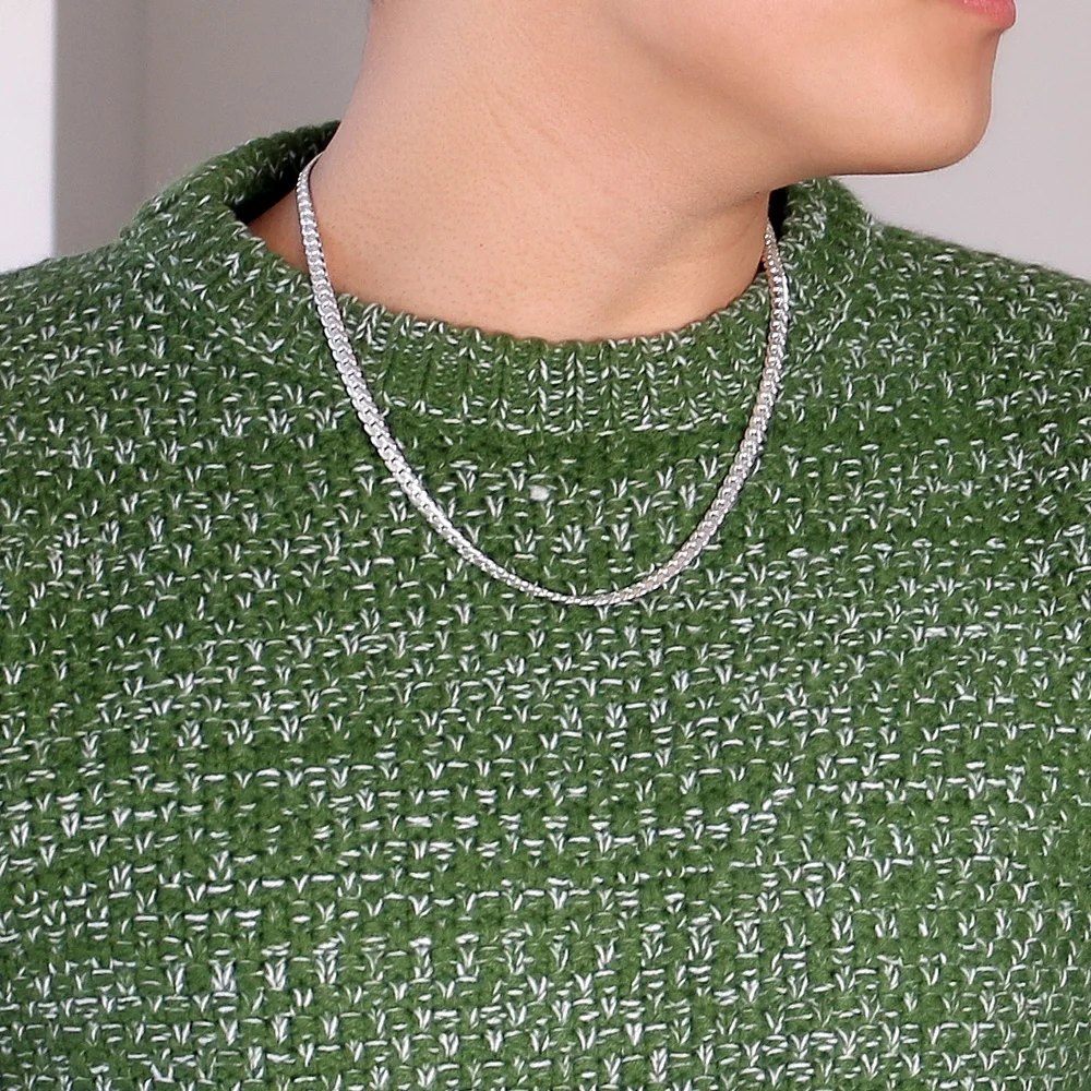 Мужское ожерелье из серебра 925 пробы. Мужские Подвески цепочка с карабином 6 мм 51