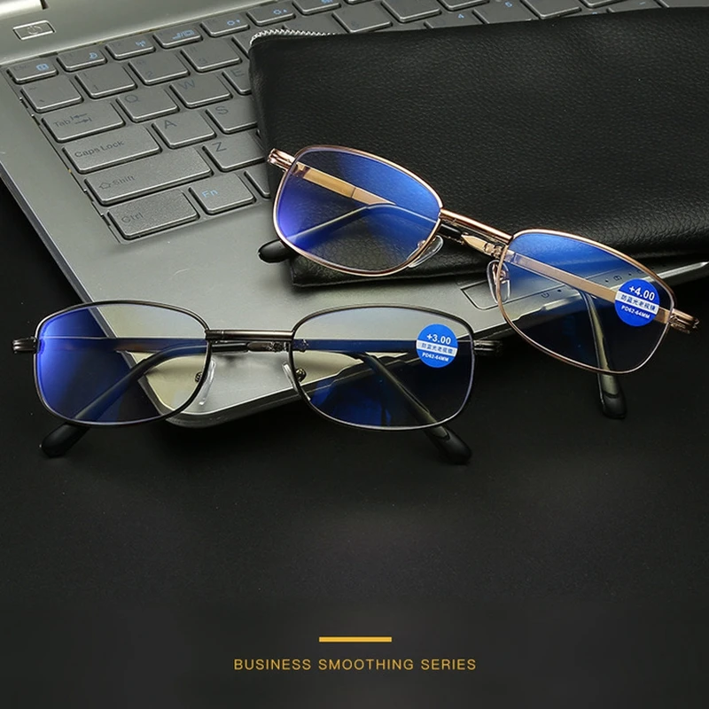 Портативные прогрессивные многофокальные очки для чтения мужские ретро