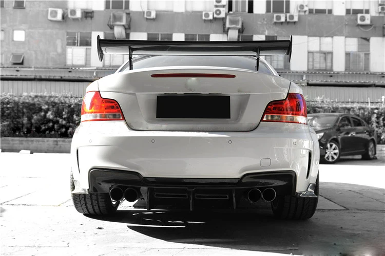 Углеродное волокно для E82 авто задний бампер губ Автомобильный Диффузор BMW 1 серия