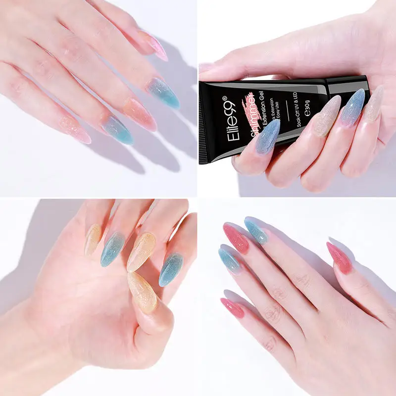 Elite99 5pcs/set Nail Gel Set 30ml Shimmer Polish Quick Building For Nails Extension Manicure Art Kit | Красота и здоровье