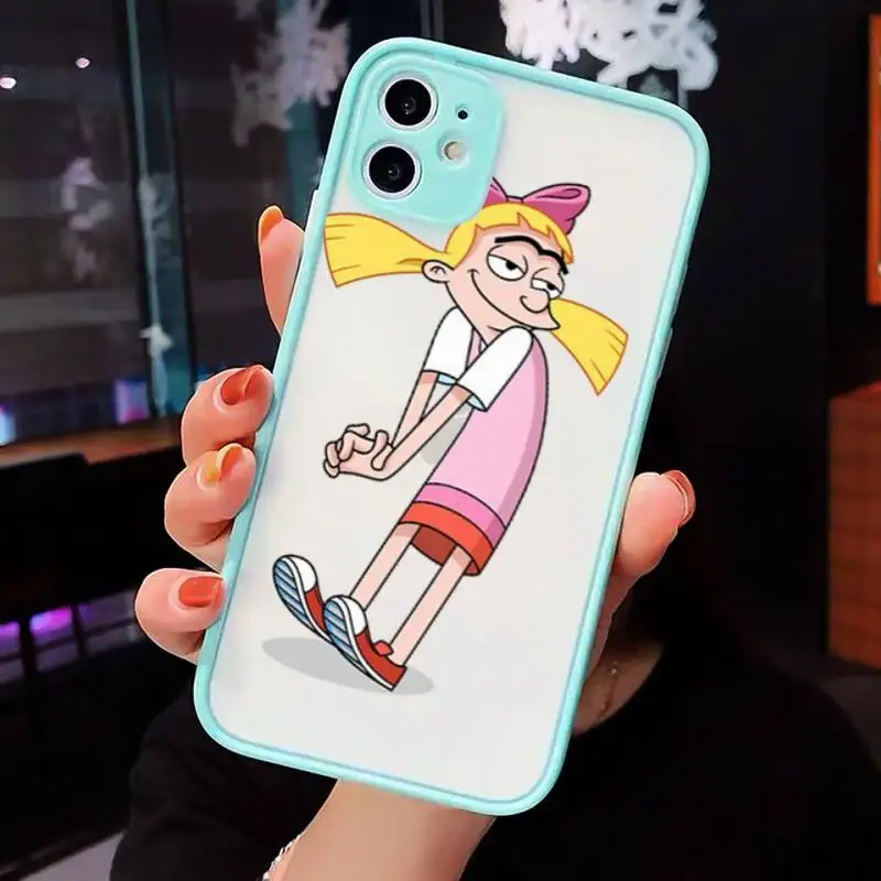 

Hey Arnold Helga cute cartoon Phone Cases matte transparent For iphone 7 8 11 12 plus mini x xs xr pro max cover