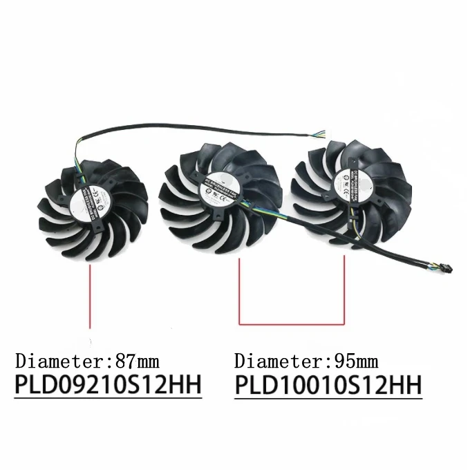 PLD09210S12HH PLD10010S12HH 12 В постоянного тока для MSI RTX 2070 2080 SUPER Ti GAMING X TRIO вентилятор