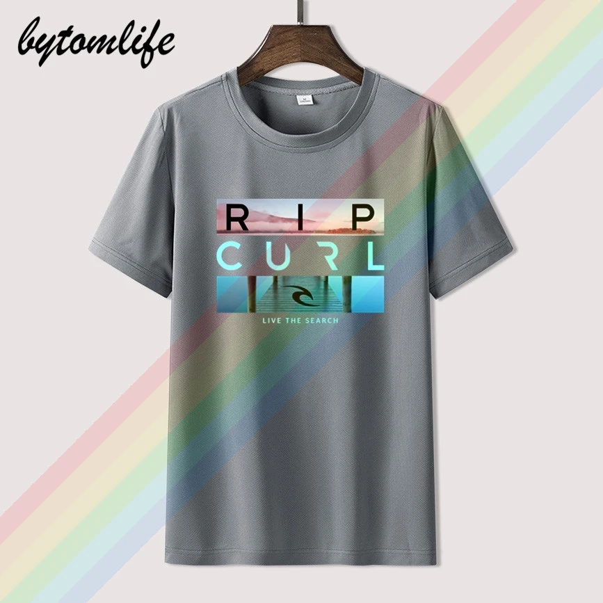 Rip live the search beauty Curl logo Men women Summer 100% Cotton Black Tees Male Newest Top Popular Normal Tee Shirts unisex