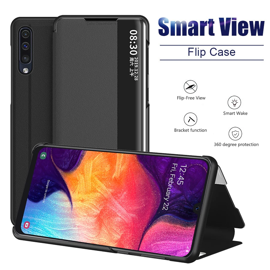 

View Smart Flip Case For Samsung Galaxy A71 fundas Luxury original Magnetic Holder Leather Etui A 71 SM A715 A715F Phone Cover