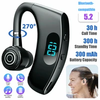 v12 wireless headsets led display long standby time headphones stereo tws bt 5 2 stereo earhook earphones for business