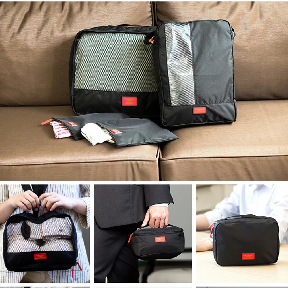 

7PCS/Set Multi-fonction Travel Storage Bag Waterproof Clothing Sorting Bags Portable Luggage Partition Organizers Mesh Pouch