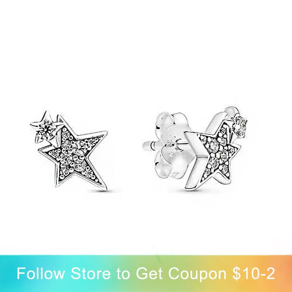 

Smuxin 925 Sterling Silver Stud Earrings Large and small binary Earring Cubic Zirconia Statement Stud Earrings Women Earrings