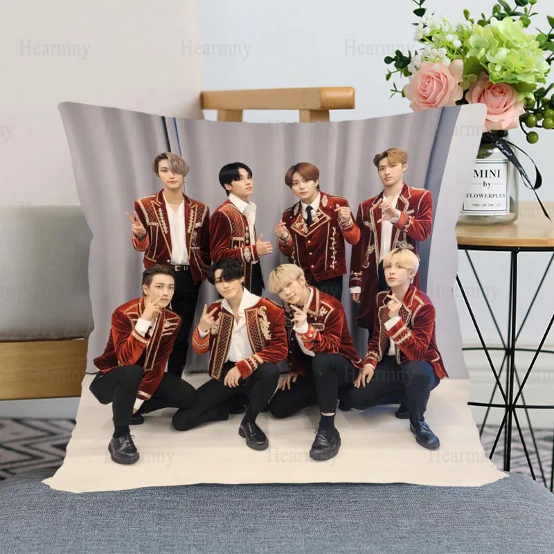 Custom KPOP ATEEZ Pillow Cover Bedroom Home Office Decorative Pillowcase Square Zipper Cases Satin Soft No Fade 0508 | Дом и сад