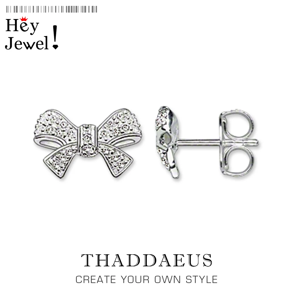 

White CZ Bow Knot Ear Stud Earrings,Europe Style Glam Fashion Good Jewerly For Women,2019 Winter Gift In 925 Sterling Silver