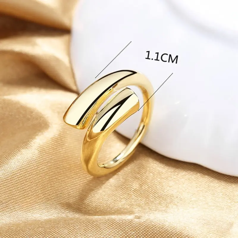

Personalized All-match 18K Gold-plated Drop Opening Ring Gold / Opening Adjustable Ladies Fashion Jewelry Ring 1pc