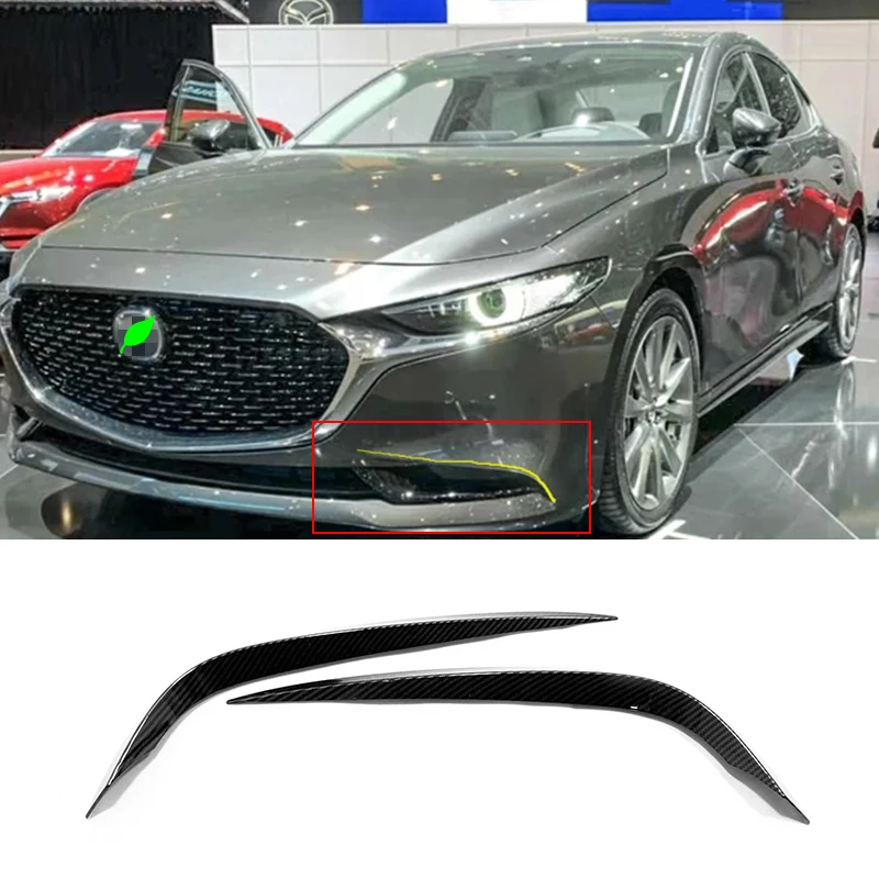 Для Mazda 3 Axela 2019 2020 ABS углеродное волокно Автомобильная передняя противотуманная