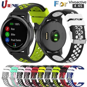 Ремешок силиконовый для Garmin Vivoactive 4 4s, спортивный браслет для смарт-часов, Galaxy Watch 46 ммGTR 47 мм