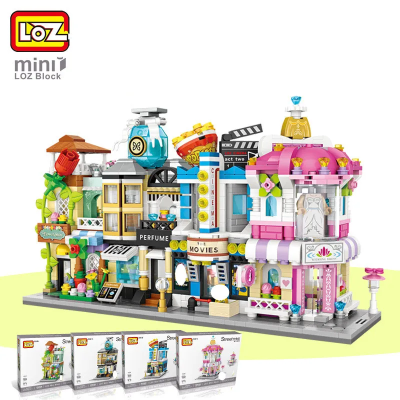 LOZ Architecture 3D Мини уличный магазин блоки обучающая игрушка Loz Кирпичи Строительные