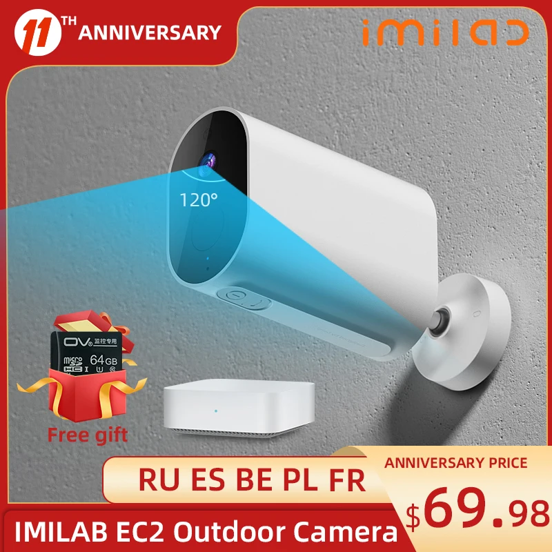 

IMILAB EC2 Wifi Camera 1080P FullHD Outdoor Camera Wireless Remote Voice Intercom IP66 Waterproof CCTV Video Surveillance Camera
